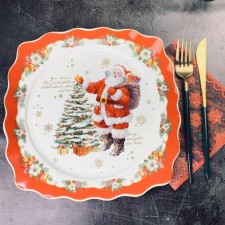 A set of 6 plates Lenardi, 27 cm, New Year's print