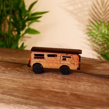 Souvenir "Bus" Tikovy tree 13x4.5x7 cm-4