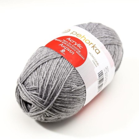 Acryl yarn 100% acrylic 300m/100g (96 gray melange)-1