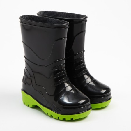 Rubber boots baby, black color+light green, size 25