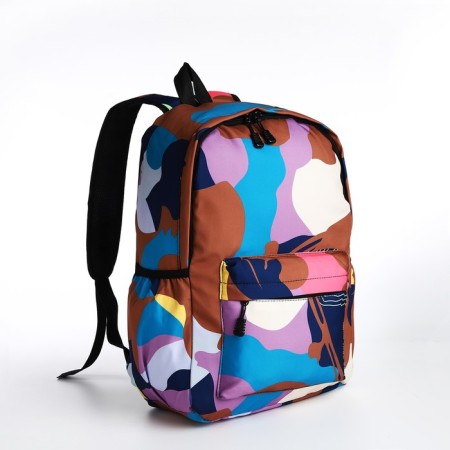 Youth backpack from textiles, 3 pockets, colorful color-2
