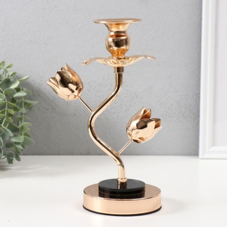 Summary metal, acrylic on 1 candle "Golden Tulips" d = 2-6 cm 10x10x22.5 cm