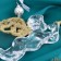 Christmas tree decoration "Angel with a pipe shine" 14x8 cm, transparent-gold