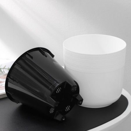 Kashpo for flowers with an insert "Linel", 2.7 l, d = 16 cm, h = 16 cm, white color-1