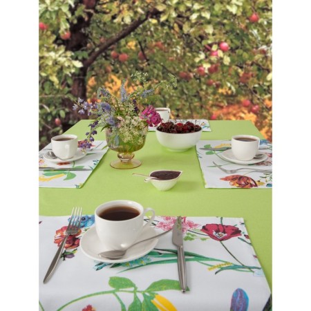 Kitchen kit Flowers: tablecloth 110x140 cm, stands 35x45 cm - 4 pcs-1