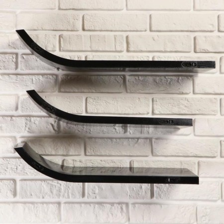 A set of wall shelves "Ski" Black 60*15cm, thickness 3cm-2