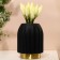 Vase for flowers "Delion" from black glass 22 x 16 x 16 cm