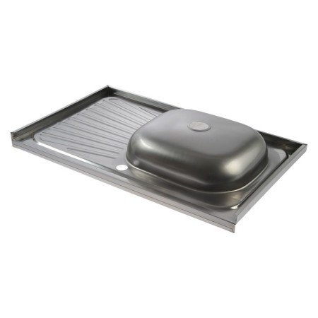 Kitchen sink trio, invoice, without siphon, 80x50 cm, right, stainless steel 0.4 mm-2