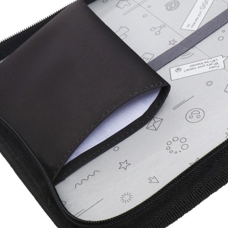 Penal 1 section 140 x 210 x 40 mm, folding pocket and cosmetic bag, fabric, calligrata topontent "Call Panic"-7