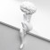 Polystone souvenir "Girl with a lush hairstyle, thoughtful" white 40x12x13.5 cm