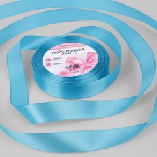 Satin tape, 20 mm × 23 ± 1 m, color bright blue No. 20