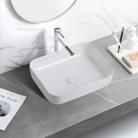 ABBER RECHTECK AC2202 sink, invoice, 500x390x140 mm, white-3