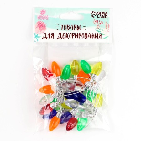 Miniature puppet "garland - icicle" length 1 meter, toy: 2.5 × 0.8 cm, mix color-5