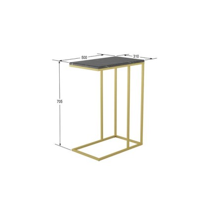 Class table "Agami Gold", 500 × 310 × 705 mm, color black marble-1