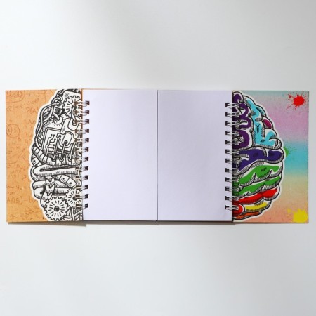 Double notebook on the crest, soft cover, size 15x12cm, 48 liters “left, right”-2