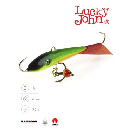 Balancir Lucky John Fin 3 + tee, 4 cm, 26rt blister color