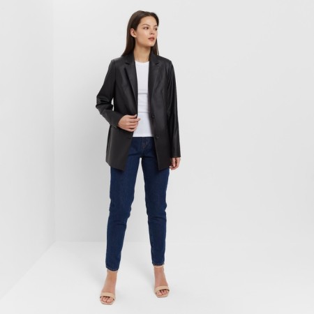 Women's jacket (eco -leather) minku: eco leather, black color, size 42