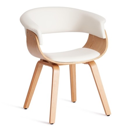 Vimta chair (Mod, 8021) wood / eco -leather, natural / white 69x56x77 cm-1