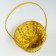 Wicker basket, d21 x 10/34 cm, yellow, bamboo