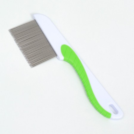 A comb for wool 15.6 x 5.3 cm, long teeth 3.4 cm, white-green-1