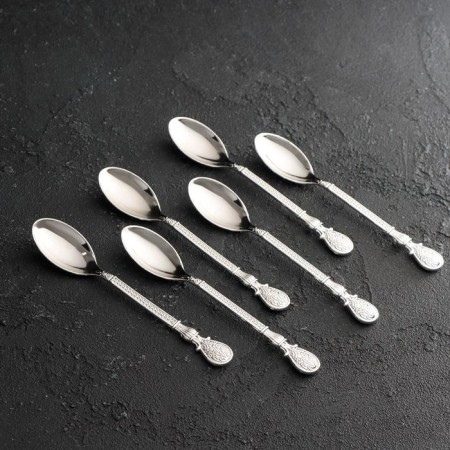 Set of spoons on the stand Magistro "Silver Swan", 6 pcs, silver color-2