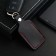 Leather keychain for a car key, label, rectangular, genuine leather, black