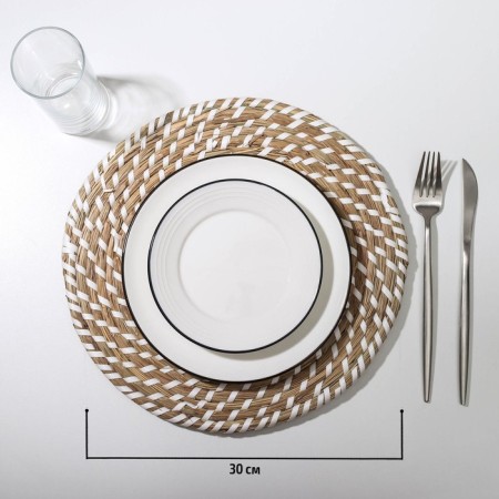 Serving napkin on the table “Sun”, d = 30 cm, white color-2