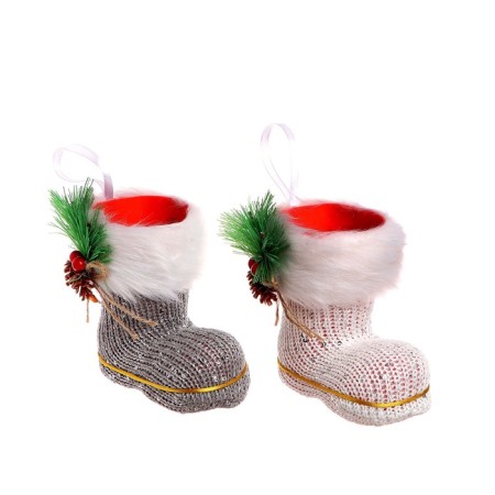 New Year! Candy "Boot", with a spruce branch, color mix-5