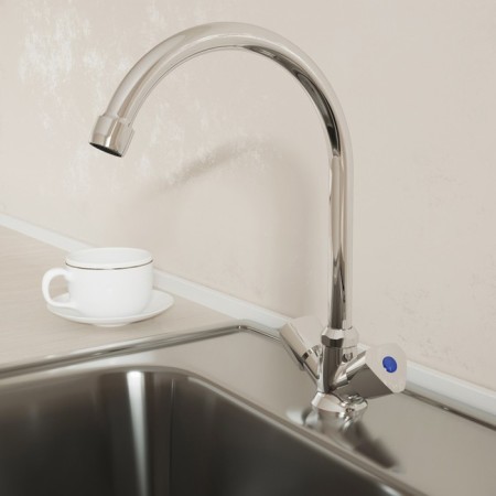 MILARDO Tring TRISB0JM05 kitchen mixer, two -wound, high spout 285 mm, chrome-1