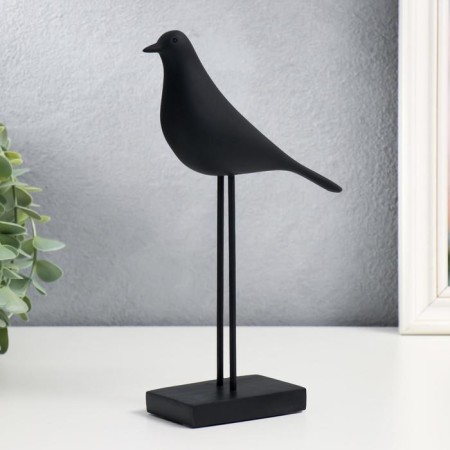 Souvenir Polystone "Bird - Long legs" Black 23x17 cm