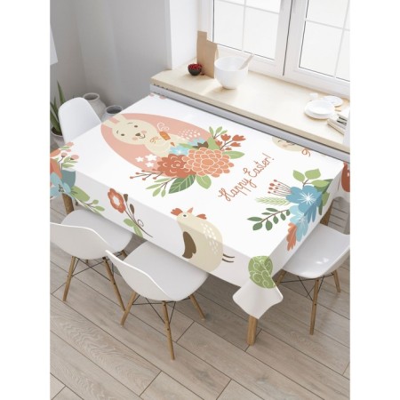 The tablecloth "Happy Easter", rectangular, Saten, size 120x145 cm