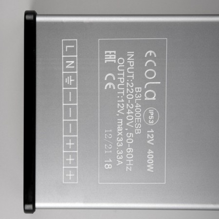 ECOLA power supply for 12 V LED tape, 400 W, IP53-2