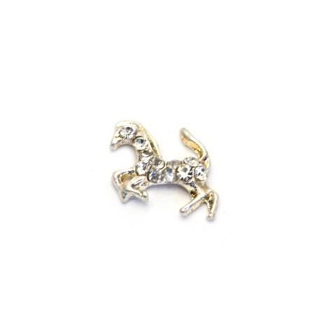 Metal fittings Pole "horse", rhinestones, 4 pcs