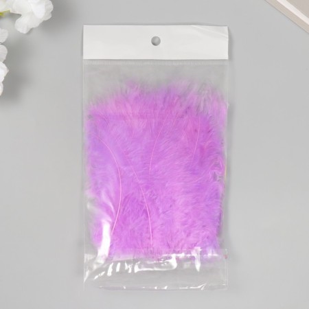 Pen decorative goose down "Lilac" set 40 pcs h = 10-15 cm-3