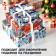 New Year. A set of packaging paper, 70 × 100 cm, 3 sheets, cold heart, wheelbarrows, Mickey Mouse 1071
