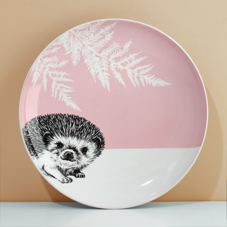 Ceramic plate "Hedgehog", 25.5 cm, white color-1