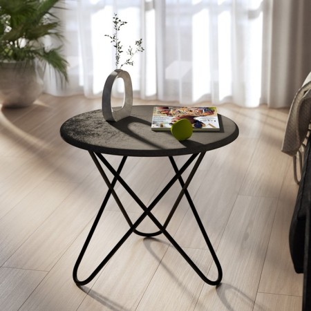 Commerce table Beautystyle 20, 500x500x450, Gray Concrete/Black-3