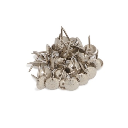Tundra nails, decorative, textured, 11x16 mm, chrome, 100 pcs-4