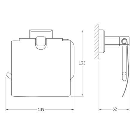 Toilet paper holder with a lid, chrome-1