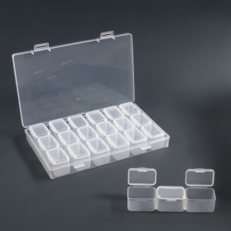 Organizer for decor, 7 blocks, 3 cells, 10.5 × 17 × 2.5 cm, the color is transparent-3