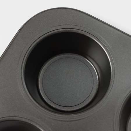 The form for baking the share "Jacqueline. Circle ”, 26 × 18 × 3 cm, 6 cells, a removable bottom, anti -stick coating, black color-3