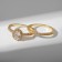 Ring "Treasure" crystal oval, white color in gold, size 18