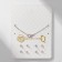 Set of 5 items: 4 pairs bubbles, pendant "ballerina", white color in silver, 43 cm