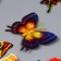 Magnet plastic "Butterfly double wings - gold shine" nr 12 pcs h = 5; 6; 7; 8; 9.5 cm