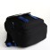 School backpack from textiles on lightning, 5 pockets, black/blue color