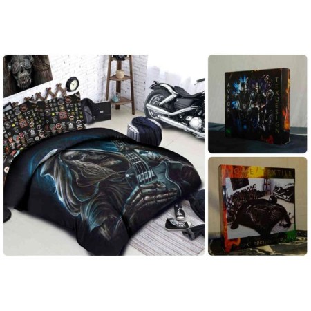Less Win -linen euro "Bikers", size 220x240 cm, 200x220 cm, 70x70 cm - 2 pcs