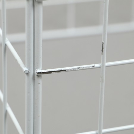 The basket-drill is folding, on wheels, 1 shelf, 60 × 60 × 80 cm, white color-9