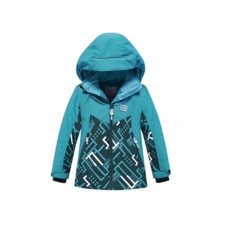 Ski costume for a girl, height 116 cm, turquoise color-1