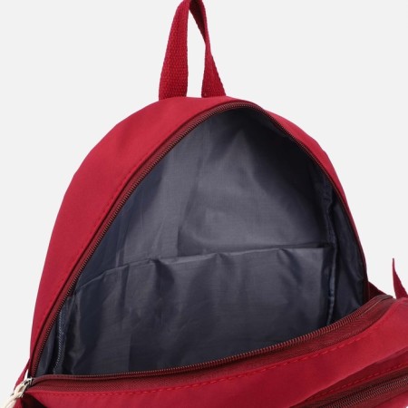 School backpack on lightning, 5 outer pockets, red color-5