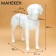 Dog mannequin, stagnant, collapsible, fiberglass, white